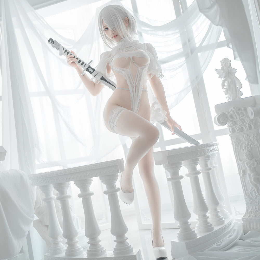 Nier Automata Cosplay Costume Yorha 2B Snow Sexy Outfit Games Suit Women Role Play Costumes Girls Halloween Party Fancy Dress