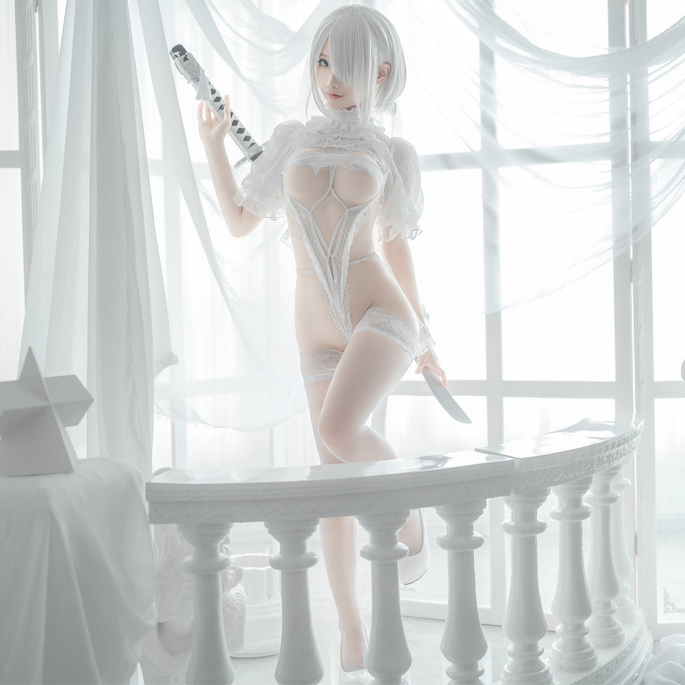 Nier Automata Cosplay Costume Yorha 2B Snow Sexy Outfit Games Suit Women Role Play Costumes Girls Halloween Party Fancy Dress