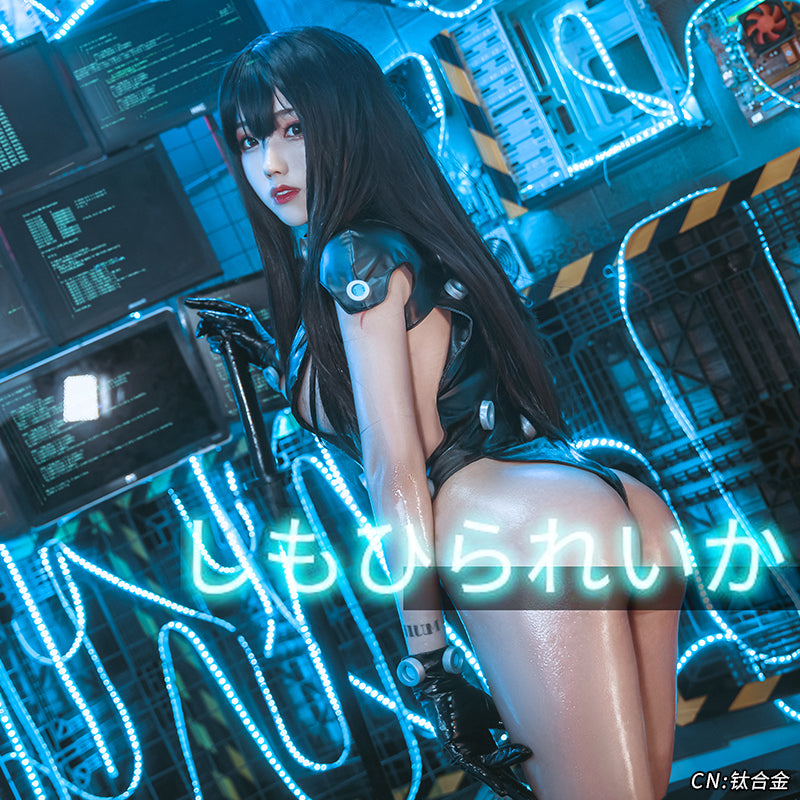The Anime GANTZ Cos Shitahira Reika Yamazaki Azzu Sexy Battle Cosplay Black Tight PU Bodysuit Costume