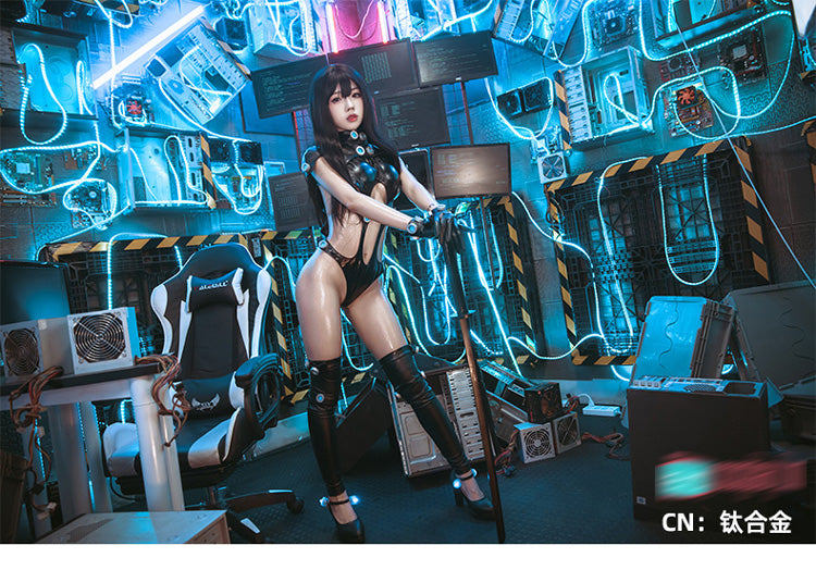 The Anime GANTZ Cos Shitahira Reika Yamazaki Azzu Sexy Battle Cosplay Black Tight PU Bodysuit Costume