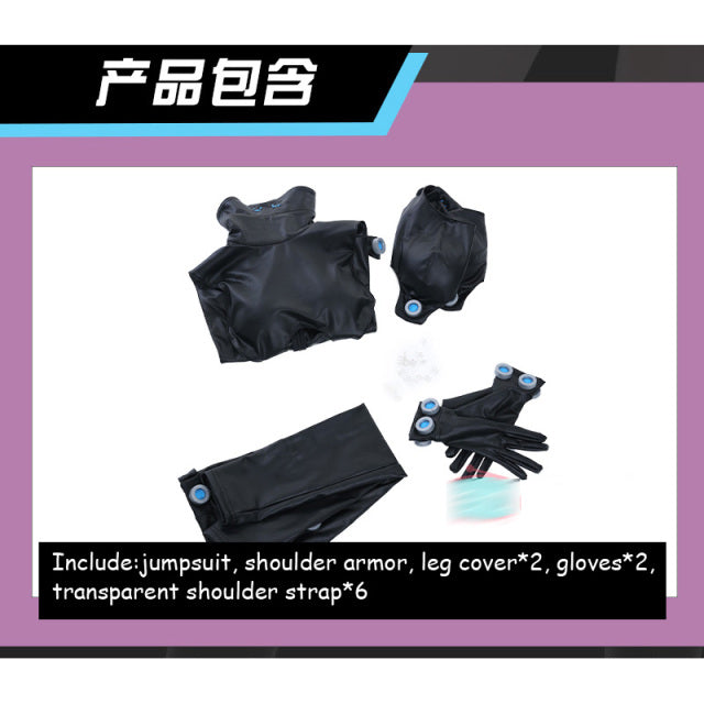 The Anime GANTZ Cos Shitahira Reika Yamazaki Azzu Sexy Battle Cosplay Black Tight PU Bodysuit Costume