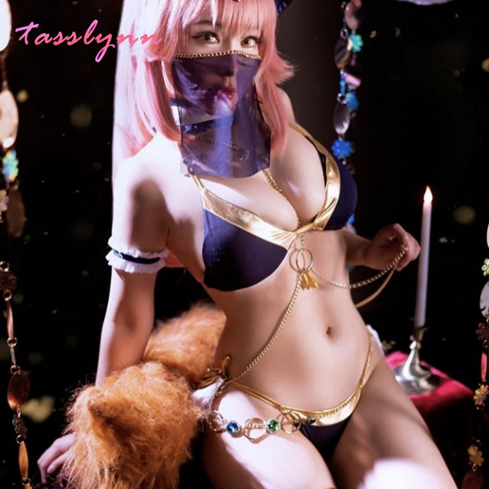 Game Fate Tamamo No Mae Cosplay Costume Sexy Swimsuit FGO Bikini FGO Cosplay Swimwear Dancing Girl Sexy Women Party Costume