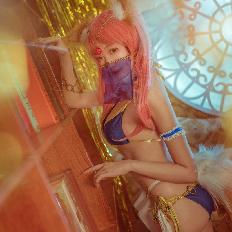 Game Fate Tamamo No Mae Cosplay Costume Sexy Swimsuit FGO Bikini FGO Cosplay Swimwear Dancing Girl Sexy Women Party Costume