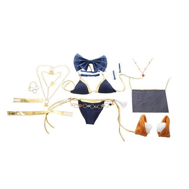 Game Fate Tamamo No Mae Cosplay Costume Sexy Swimsuit FGO Bikini FGO Cosplay Swimwear Dancing Girl Sexy Women Party Costume