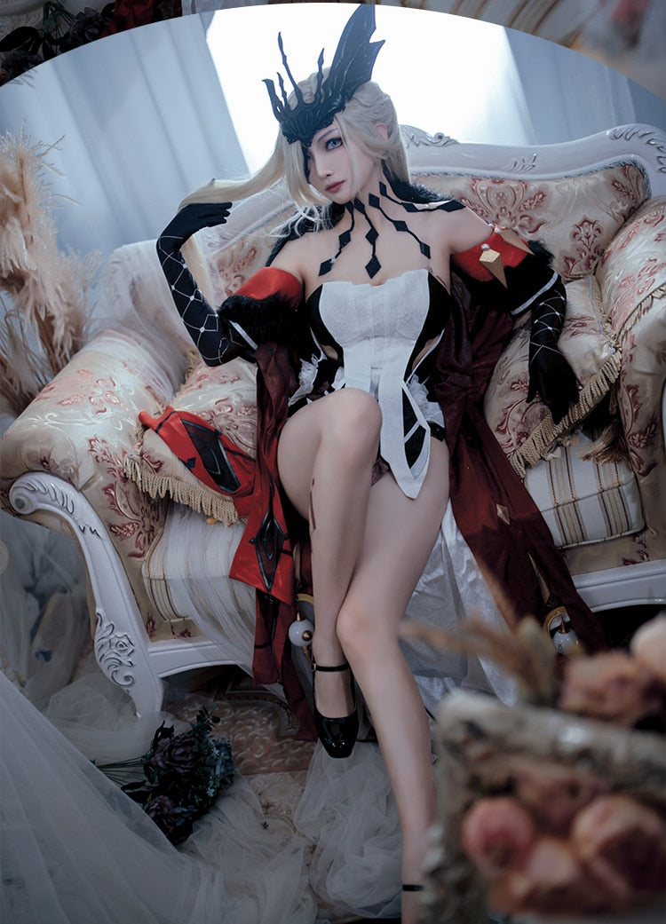 Game Genshin Impact Cosplay La Signora The Fair Lady Cosplay Costume Game Genshin Impact Cos Rosalyne Costume with Cosplay Wig