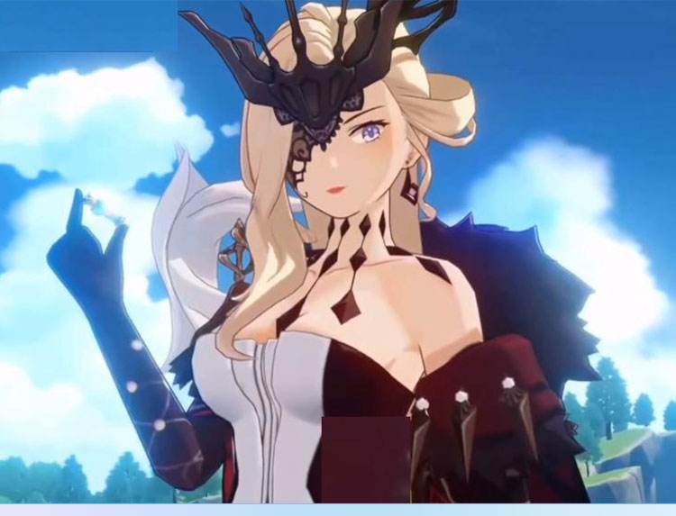 Game Genshin Impact Cosplay La Signora The Fair Lady Cosplay Costume Game Genshin Impact Cos Rosalyne Costume with Cosplay Wig