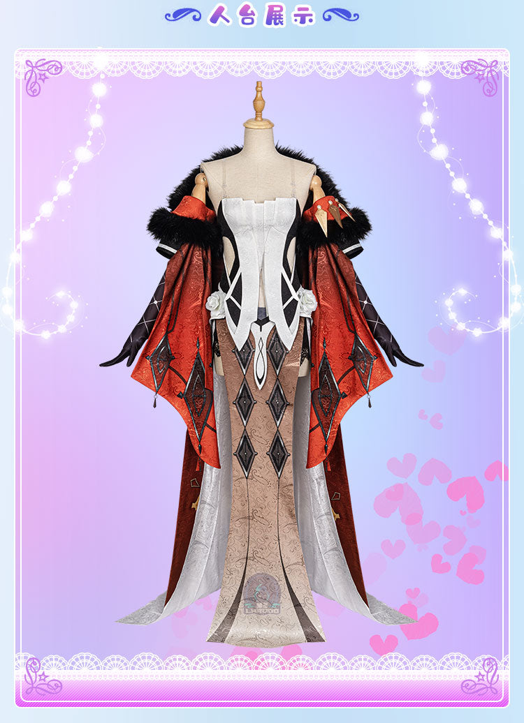Game Genshin Impact Cosplay La Signora The Fair Lady Cosplay Costume Game Genshin Impact Cos Rosalyne Costume with Cosplay Wig
