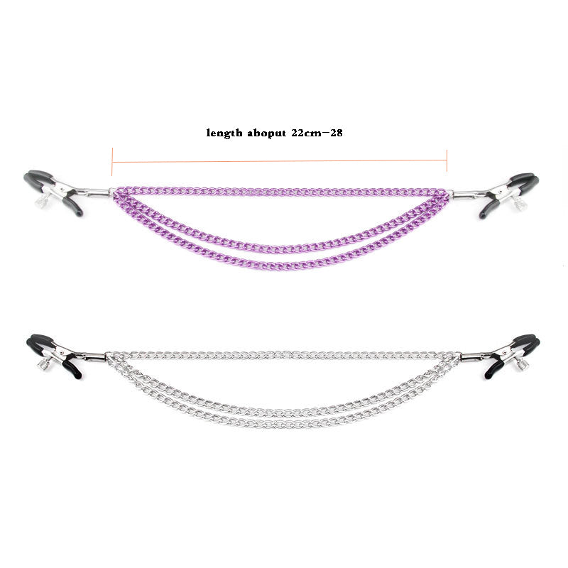 1 Pair Metal Bell Nipple Clamps with Chain Clips Flirting Teasing Sex Flirt Bondage Kit Slave Bdsm Exotic Accessories Fetish Gay