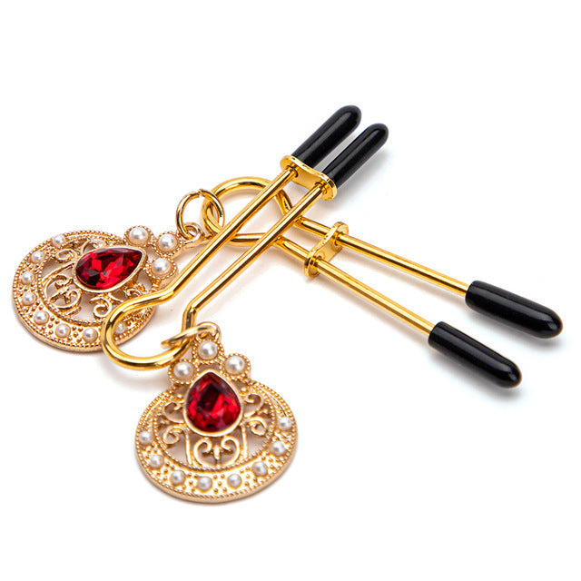 1 Pair Metal Bell Nipple Clamps with Chain Clips Flirting Teasing Sex Flirt Bondage Kit Slave Bdsm Exotic Accessories Fetish Gay