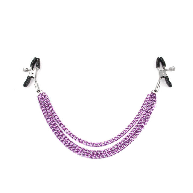 1 Pair Metal Bell Nipple Clamps with Chain Clips Flirting Teasing Sex Flirt Bondage Kit Slave Bdsm Exotic Accessories Fetish Gay