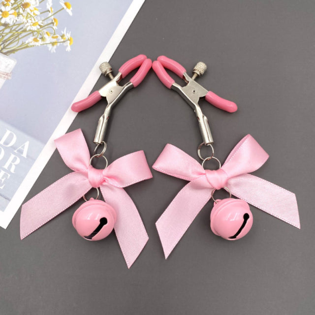 Pink black white red woman sexy adjustable nipple clip breast BDSM small bell adult fetish flirting flirting couple sex toy