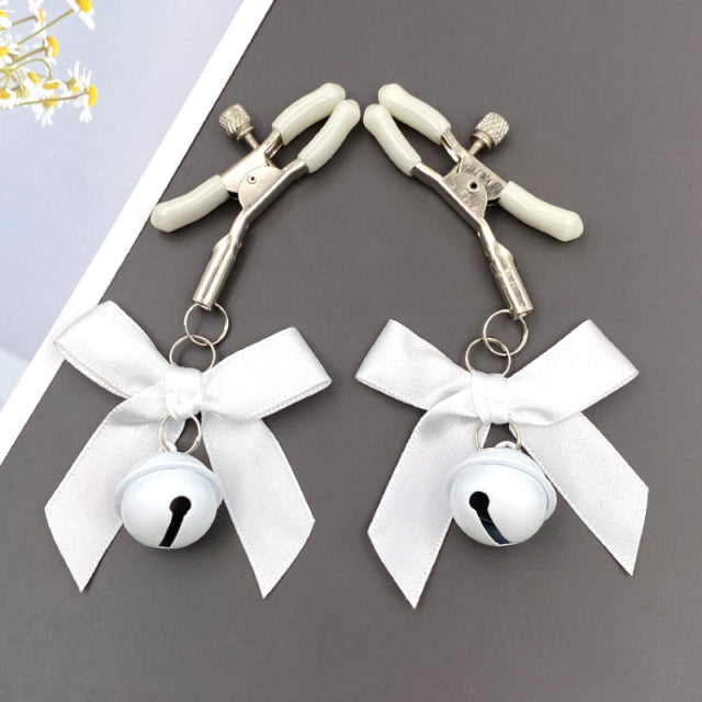 Pink black white red woman sexy adjustable nipple clip breast BDSM small bell adult fetish flirting flirting couple sex toy