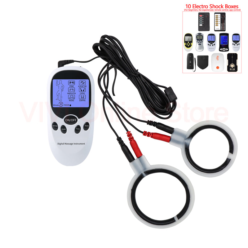 Electro Sex Penis Stimulator Electric Shock Cock Ring Scrotum Massage Bdsm Toys Estim Penis Rings Silicone Cockring For Men