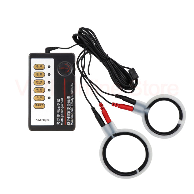 Electro Sex Penis Stimulator Electric Shock Cock Ring Scrotum Massage Bdsm Toys Estim Penis Rings Silicone Cockring For Men