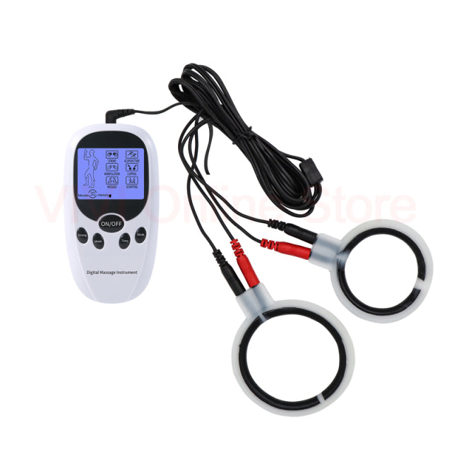 Electro Sex Penis Stimulator Electric Shock Cock Ring Scrotum Massage Bdsm Toys Estim Penis Rings Silicone Cockring For Men