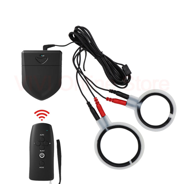 Electro Sex Penis Stimulator Electric Shock Cock Ring Scrotum Massage Bdsm Toys Estim Penis Rings Silicone Cockring For Men