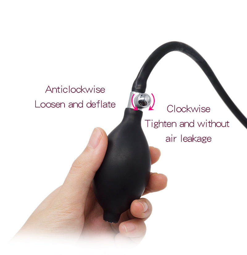 Inflatable Penis Gag Open Mouth Gag Oral Dildo Plug Separate Pump Expandable Big ButtPlug Anal Dilator Lock Bondage BDSM Sex Toy
