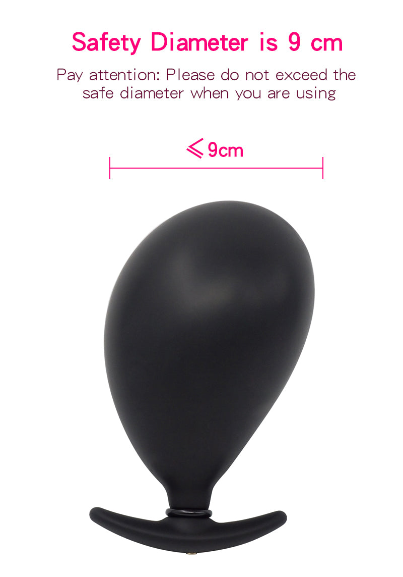 Inflatable Penis Gag Open Mouth Gag Oral Dildo Plug Separate Pump Expandable Big ButtPlug Anal Dilator Lock Bondage BDSM Sex Toy