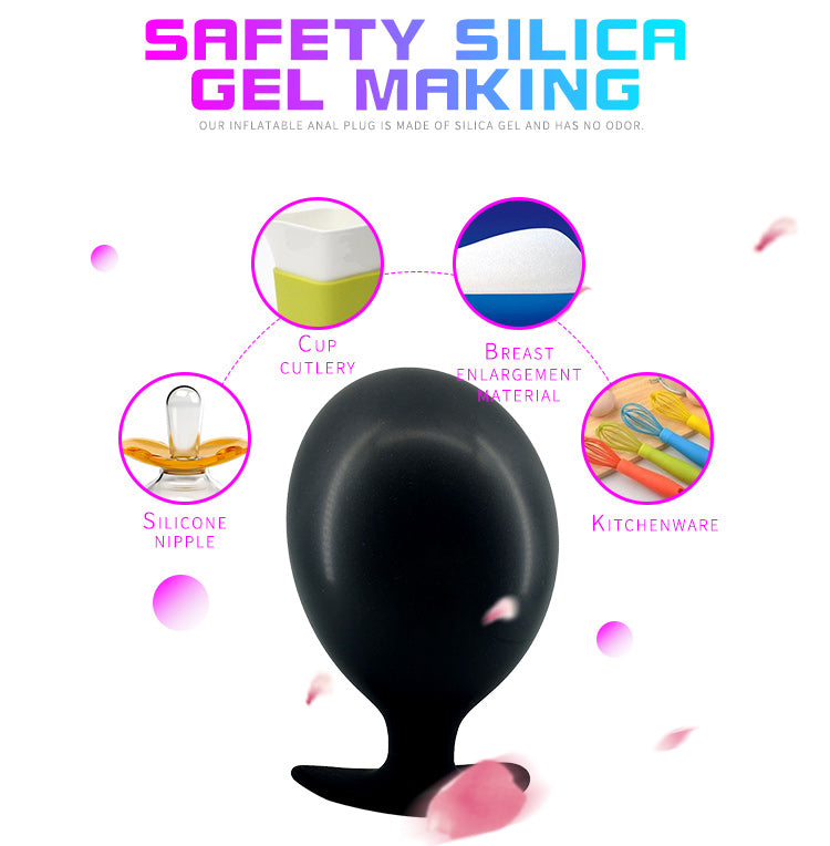 Inflatable Penis Gag Open Mouth Gag Oral Dildo Plug Separate Pump Expandable Big ButtPlug Anal Dilator Lock Bondage BDSM Sex Toy