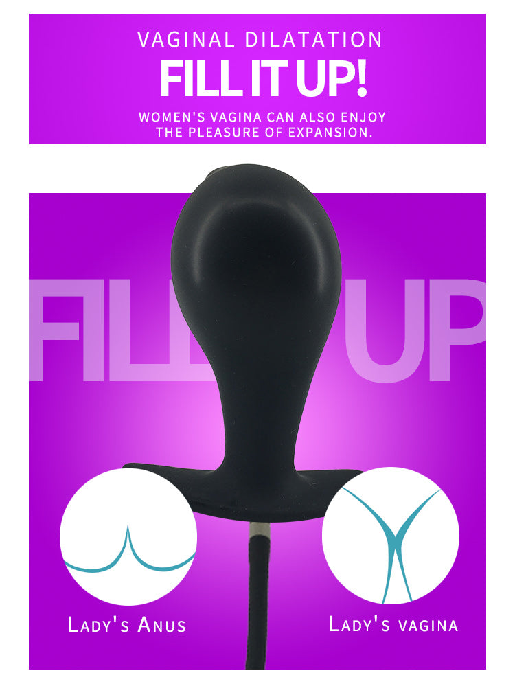 Inflatable Penis Gag Open Mouth Gag Oral Dildo Plug Separate Pump Expandable Big ButtPlug Anal Dilator Lock Bondage BDSM Sex Toy