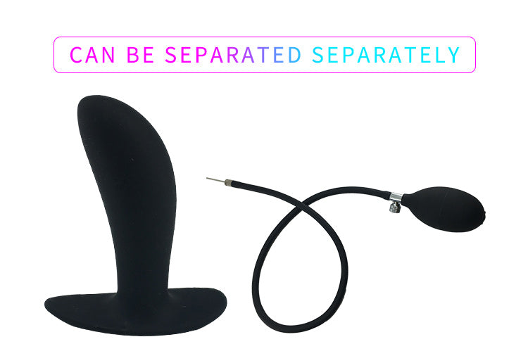 Inflatable Penis Gag Open Mouth Gag Oral Dildo Plug Separate Pump Expandable Big ButtPlug Anal Dilator Lock Bondage BDSM Sex Toy