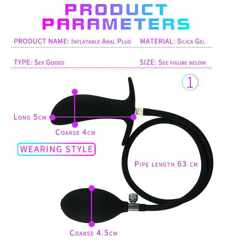 Inflatable Penis Gag Open Mouth Gag Oral Dildo Plug Separate Pump Expandable Big ButtPlug Anal Dilator Lock Bondage BDSM Sex Toy