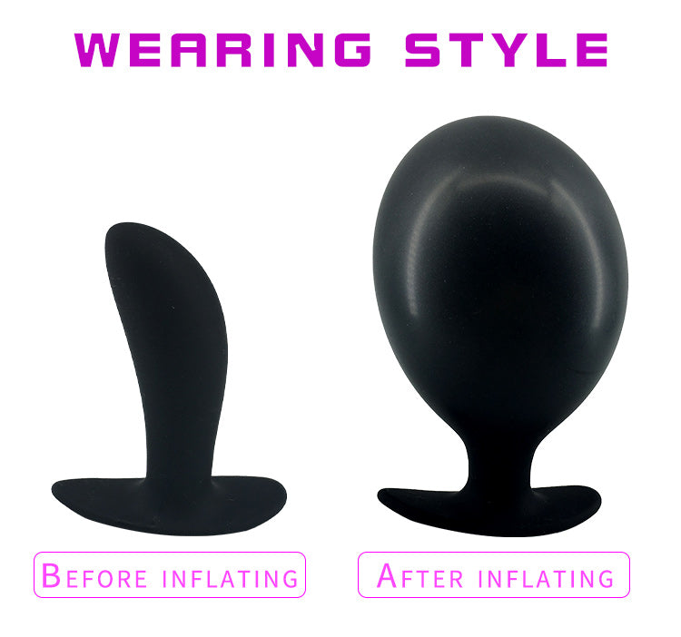 Inflatable Penis Gag Open Mouth Gag Oral Dildo Plug Separate Pump Expandable Big ButtPlug Anal Dilator Lock Bondage BDSM Sex Toy