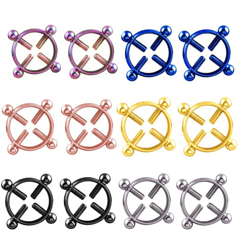 Round Non Piercing Nipple Ring Shield Stainless Steel Body Piercing Jewelry Nipple Clamps Adult Game for Women