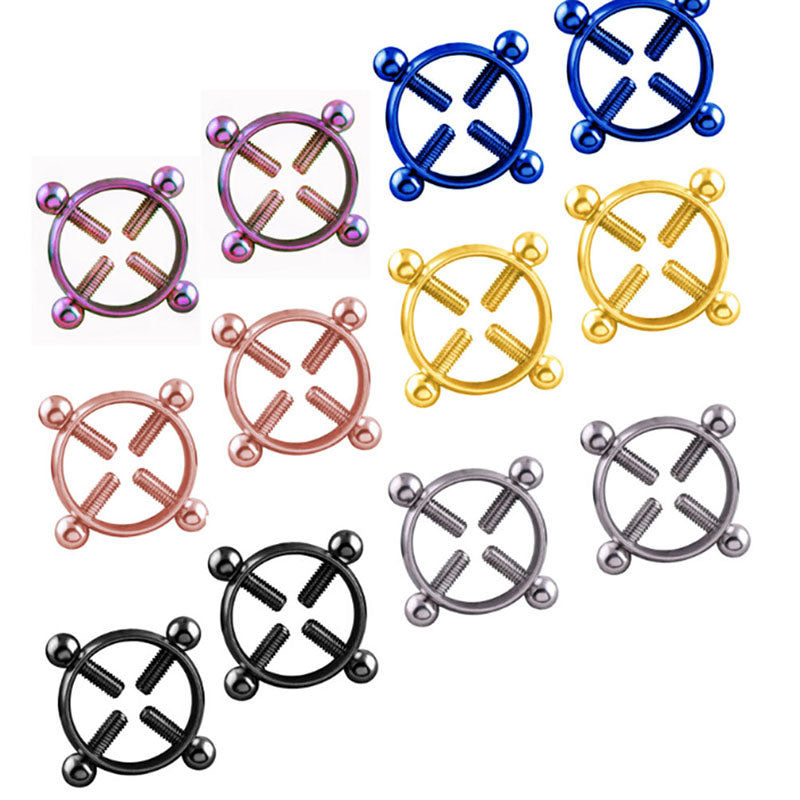 Round Non Piercing Nipple Ring Shield Stainless Steel Body Piercing Jewelry Nipple Clamps Adult Game for Women
