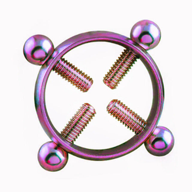 Round Non Piercing Nipple Ring Shield Stainless Steel Body Piercing Jewelry Nipple Clamps Adult Game for Women