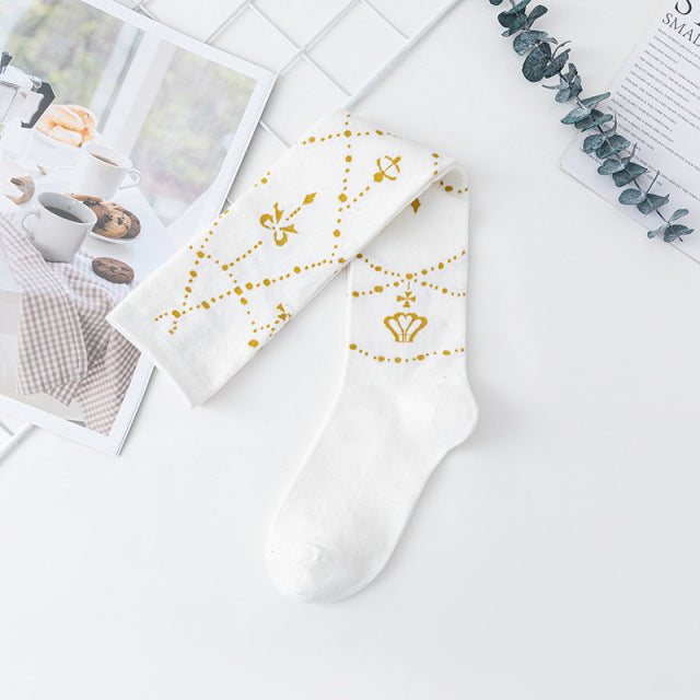Lolita Cute Lace Flower Thigh High Socks Japanese Cartoon Girl Comfortable Knee High Socks Cotton Fall Winter Long Socks Women