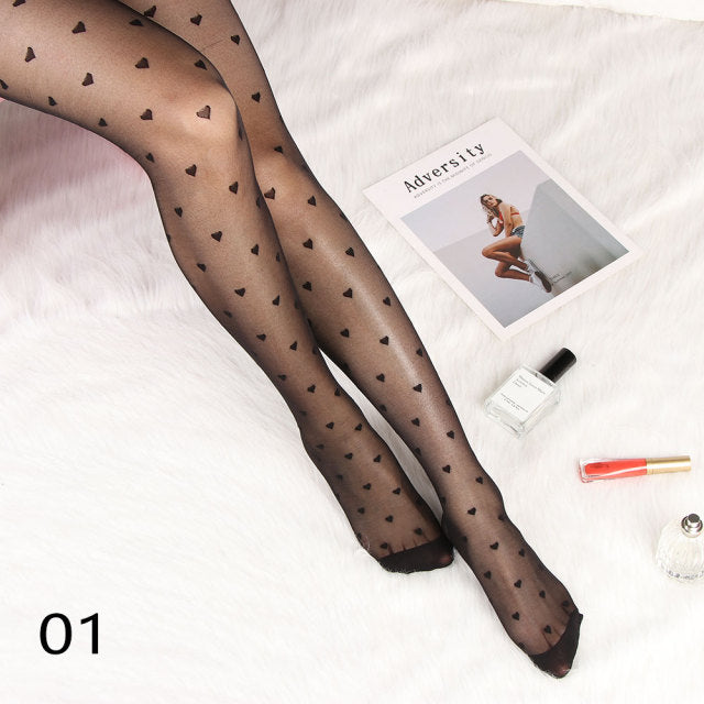 Woman Thin Sexy Small Polka Dot Stockings Vintage Lady Tights Classic Tattoo Stockings Pantyhose Female Hosiery