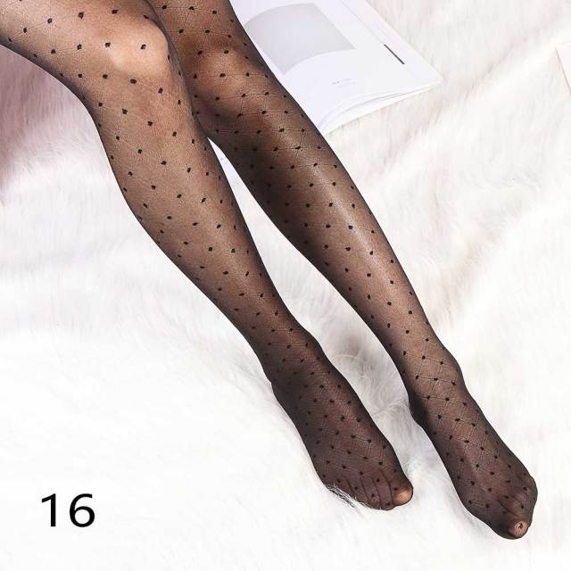 Woman Thin Sexy Small Polka Dot Stockings Vintage Lady Tights Classic Tattoo Stockings Pantyhose Female Hosiery