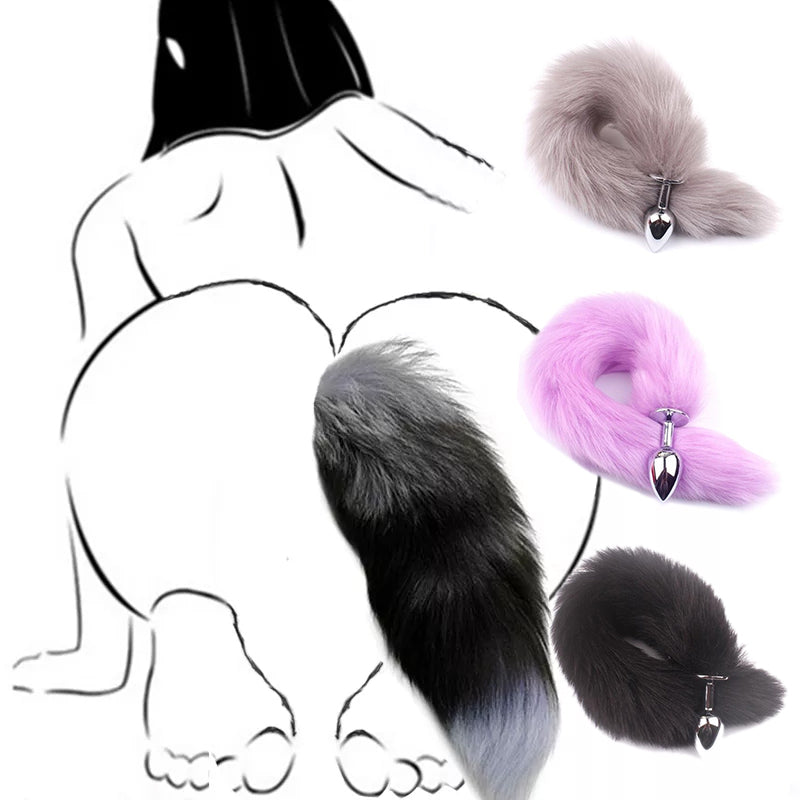 Sexy Fox Tail Butt Plug Anal Toys For Women Stainles Steel Smooth Anal Plug Anus Stimulate Adult Product Sex Accessories