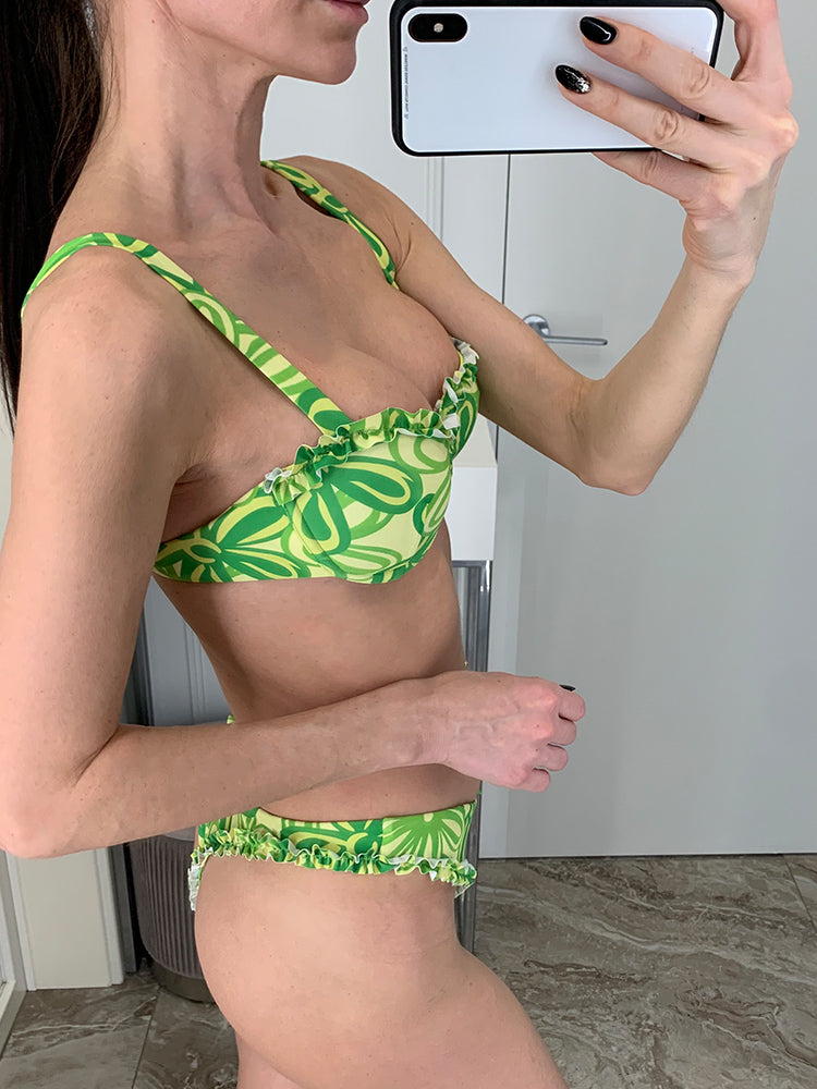 MYTENG Brazilian Sexy Underwire Push Up Bra Bikini 2 Piece Set Swimwear Women Beachwear High Cut Swimsuit