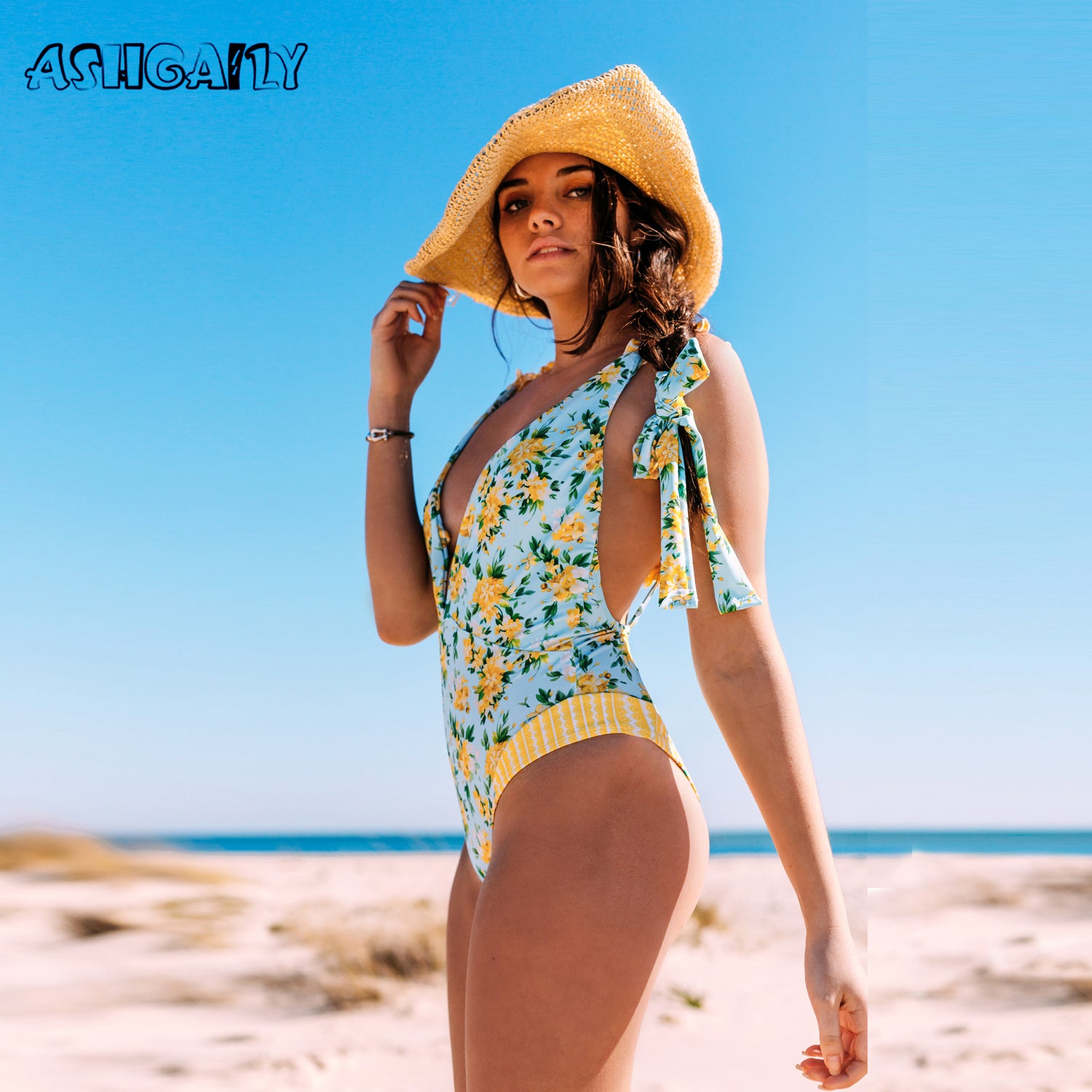 Sexy One Piece Swimsuit y2k Push Up Swimwear Women V Neck Monokini Cut Out Bodysuit Bathing Suit Female Beach Wear