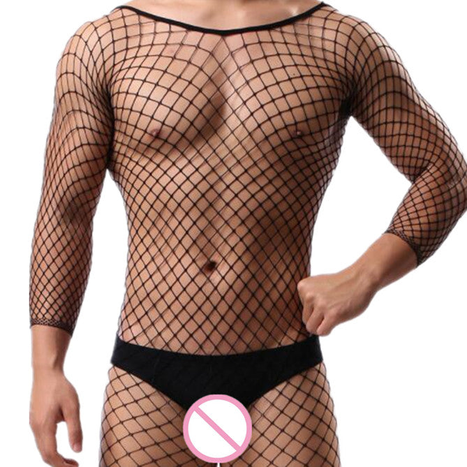 Fetish Gay Men Open Crotch See Through Costume Bodystocking Sexy Lingerie Porno Sex Transparent Sleepwear Seamless Stocking Body