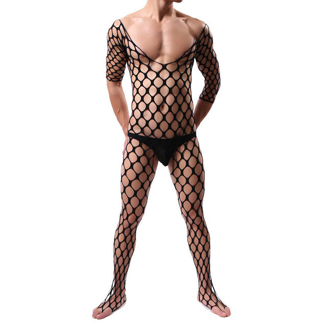 Fetish Gay Men Open Crotch See Through Costume Bodystocking Sexy Lingerie Porno Sex Transparent Sleepwear Seamless Stocking Body