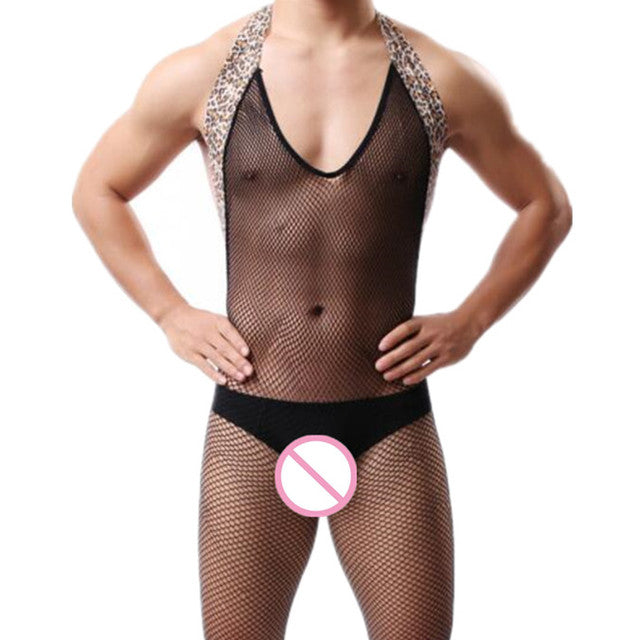 Fetish Gay Men Open Crotch See Through Costume Bodystocking Sexy Lingerie Porno Sex Transparent Sleepwear Seamless Stocking Body