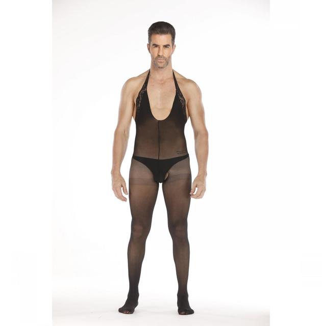 Fetish Gay Men Open Crotch See Through Costume Bodystocking Sexy Lingerie Porno Sex Transparent Sleepwear Seamless Stocking Body