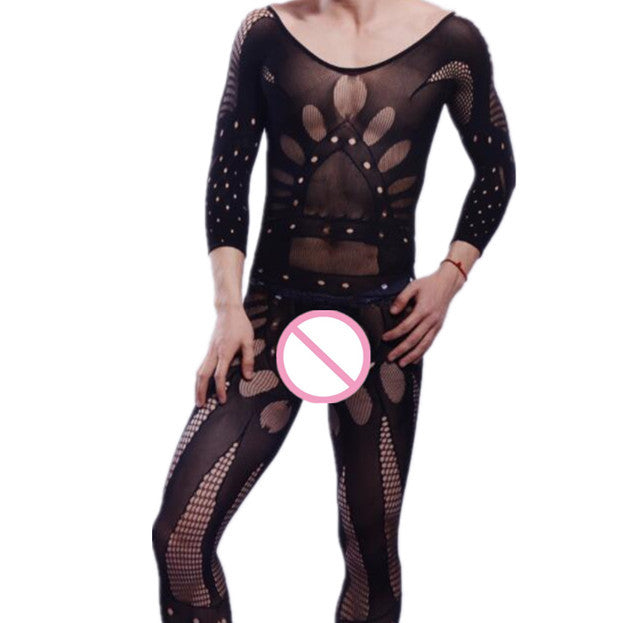 Fetish Gay Men Open Crotch See Through Costume Bodystocking Sexy Lingerie Porno Sex Transparent Sleepwear Seamless Stocking Body