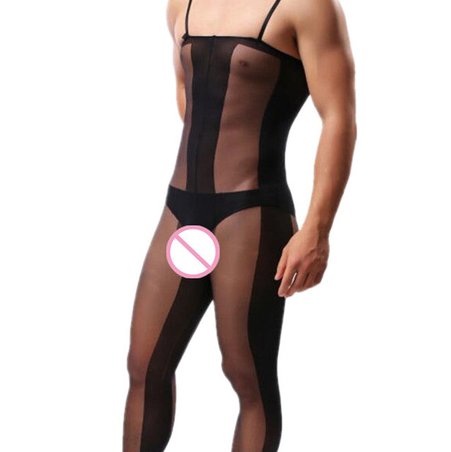 Fetish Gay Men Open Crotch See Through Costume Bodystocking Sexy Lingerie Porno Sex Transparent Sleepwear Seamless Stocking Body