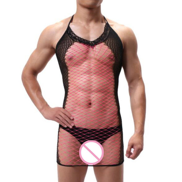Fetish Gay Men Open Crotch See Through Costume Bodystocking Sexy Lingerie Porno Sex Transparent Sleepwear Seamless Stocking Body