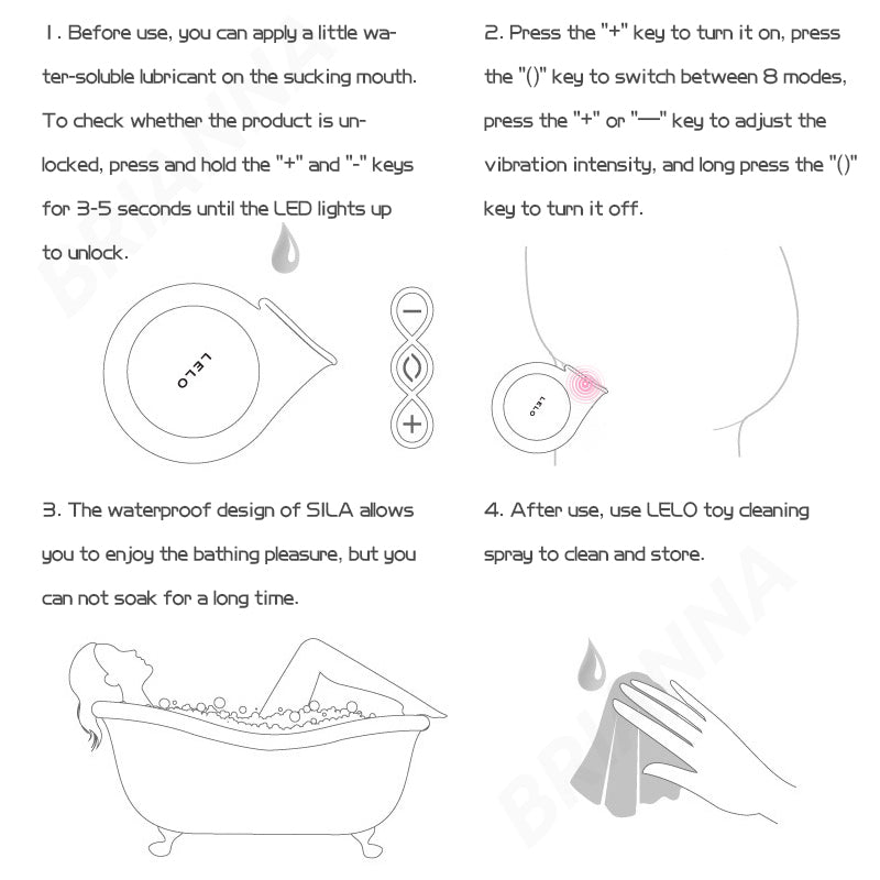 LELO SILA sucking vibrator soft silicone clitoris Stimulator 8 frequency Nipples clitoris sucker vibrators for women sex toys