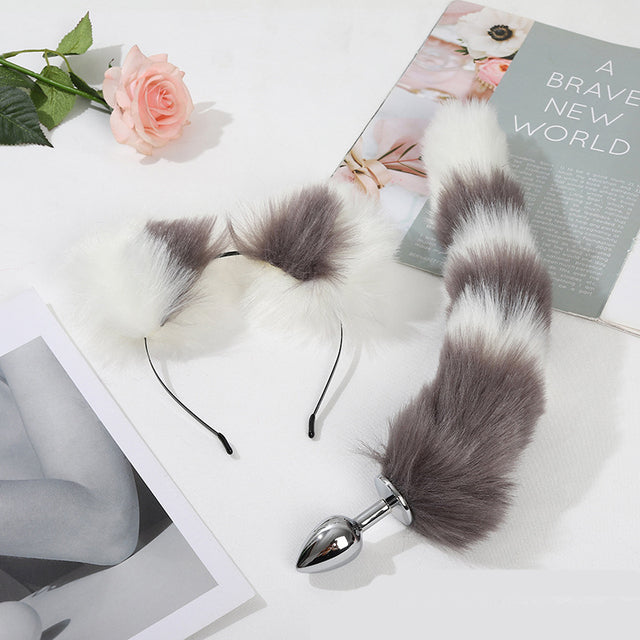 Anal Sex Toys Fox Tail Butt Plug Set With Hairpin Anal Kit Anal Butplug Tail Prostate Massager Anal Plug BDSM Couples Cosplay