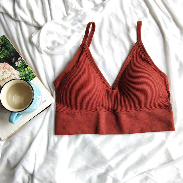Sexy Women Bra Seamless Wire Free Bra Underwear Female Lingerie Soft Tank Crop