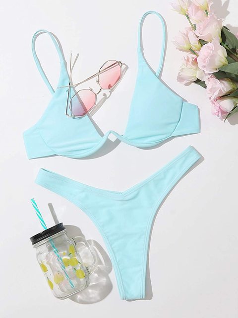 V-bar Underwired Bikini Women Swimsuit