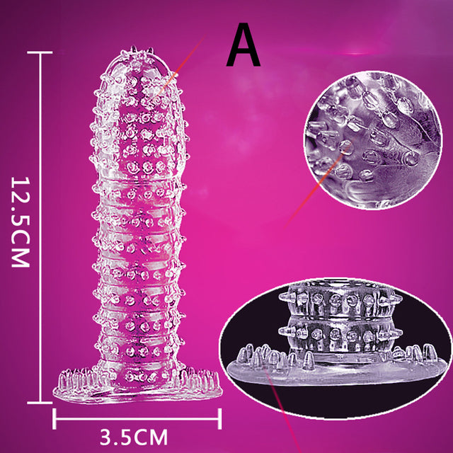 5Pcs Reusable Condoms Male Penis Extension Sleeves Sperm Lock Cock Ring Dildo Cover Adult Sex Toys For Men Delay Ejaculation