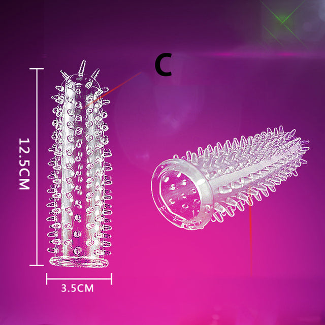 5Pcs Reusable Condoms Male Penis Extension Sleeves Sperm Lock Cock Ring Dildo Cover Adult Sex Toys For Men Delay Ejaculation