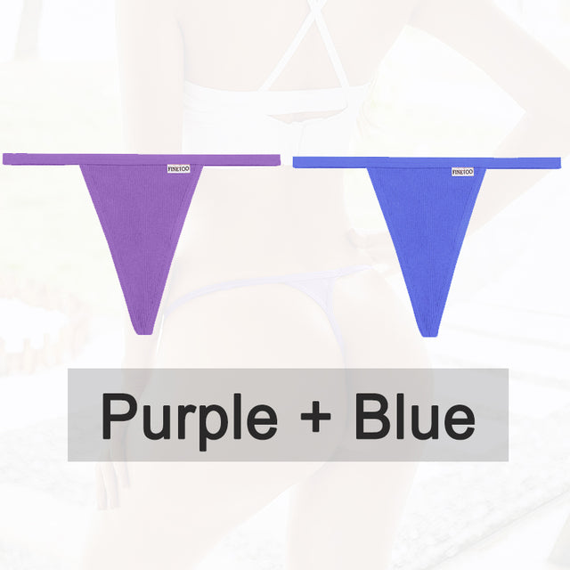 2PCS/Set Cotton Panties Sexy G-String Women Underwear T-Back Lingerie for Female Panties Underpants Briefs Thong Intimates